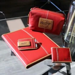 Rawlings "Pop" Baseball Stitch Front Pocket Wallet -Rawlings POP RED 101