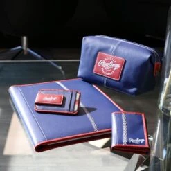Rawlings "Pop" Baseball Stitch Bi-Fold Leather Wallet -Rawlings POP ROY 101