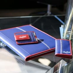 Rawlings "Pop" Baseball Stitch Bi-Fold Leather Wallet -Rawlings POP ROY 102