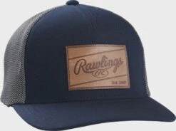 Rawlings Leather Patch Mesh Snapback Hat -Rawlings RSGLPH N 5